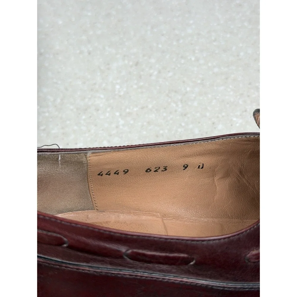 Salvatore Ferragamo Tassel Kiltie Loafers Men's 9 D Leather Dress Shoes